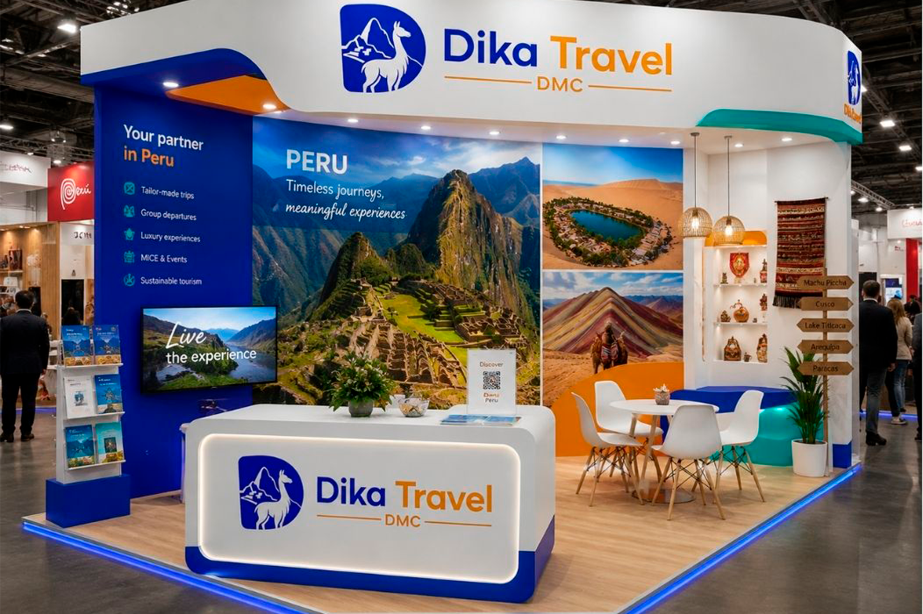 Stand de Dika Travel DMC en una feria internacional de turismo