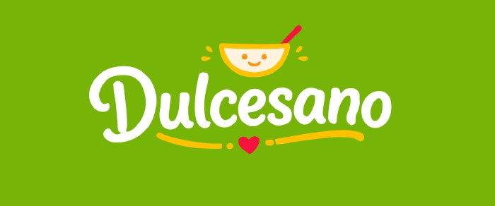 Logotipo de Dulcesano sobre fondo verde